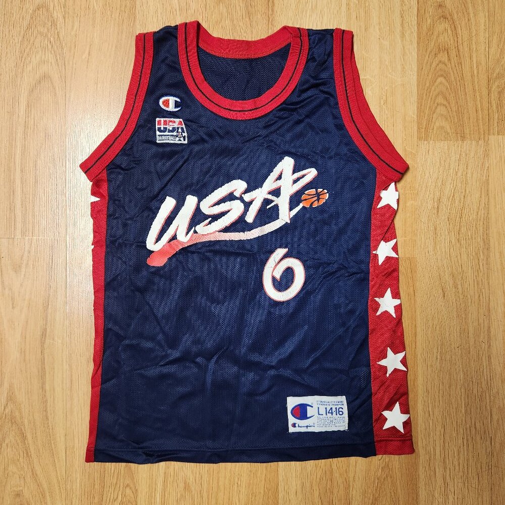 Anfernee Penny Hardaway Champion Team USA jersey youth sz L Large 14-16 vintage